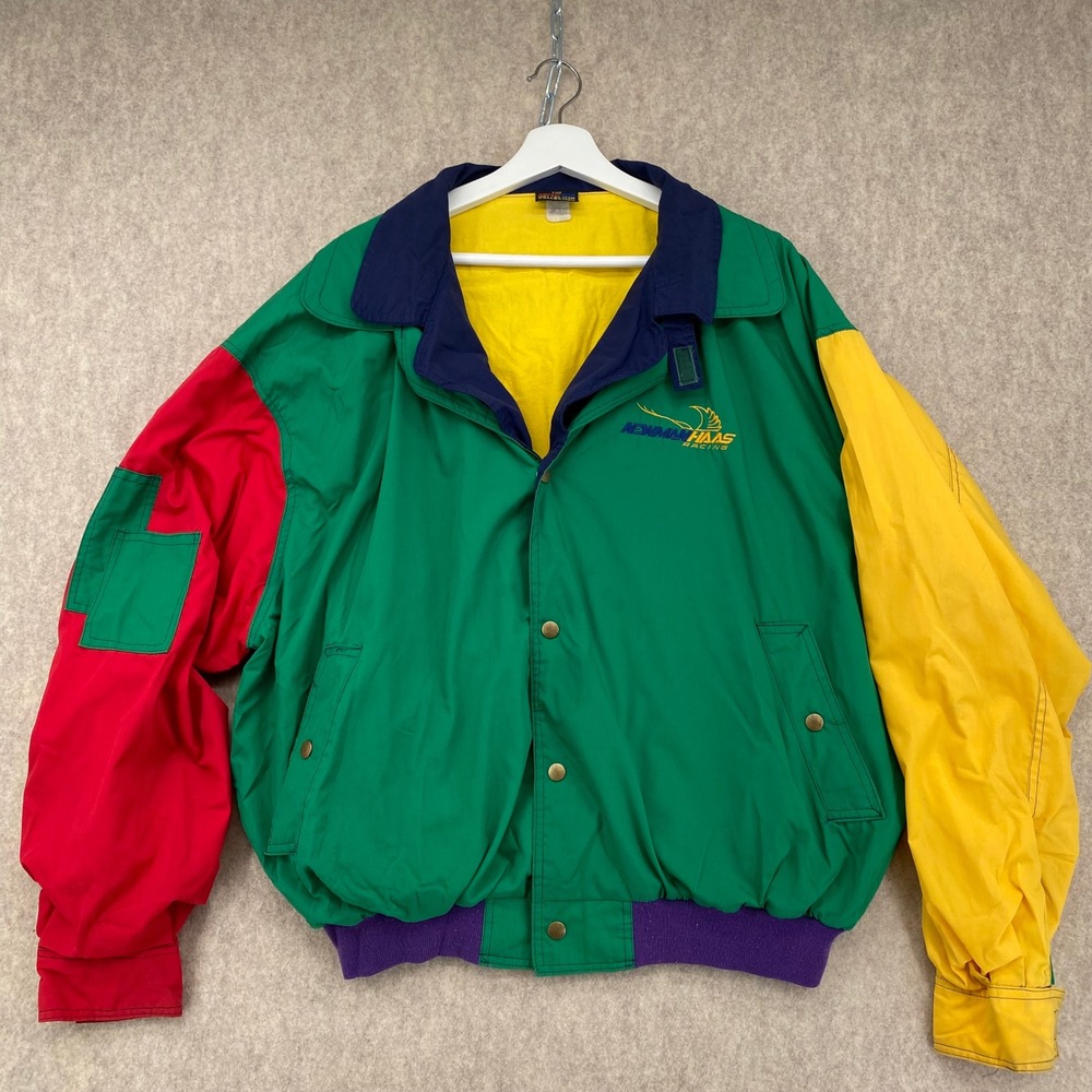 Vintage Newman Haas Racing Indy Car Team Collection Colorblock Jacket XL